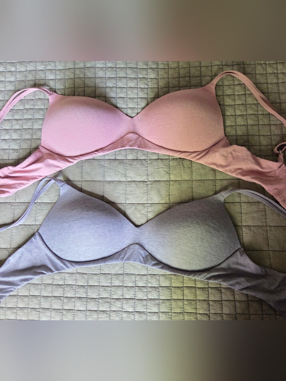Aerie Real Sunnie Wireless Bra 2 Pack ~ Rose And Grey 36C